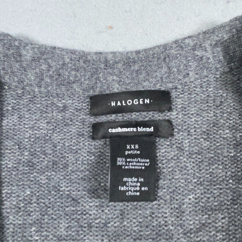 Halogen Cardigan Women XXS Petite Longline Open Front Wool Cashmere Minimalist - Picture 4 of 11
